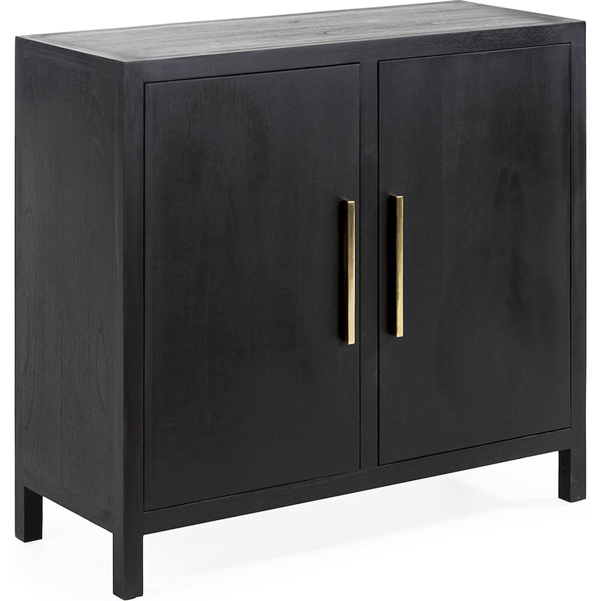 Buffet rectangulaire en bois et métal noir profond poignées dorées, RECOLLECTION