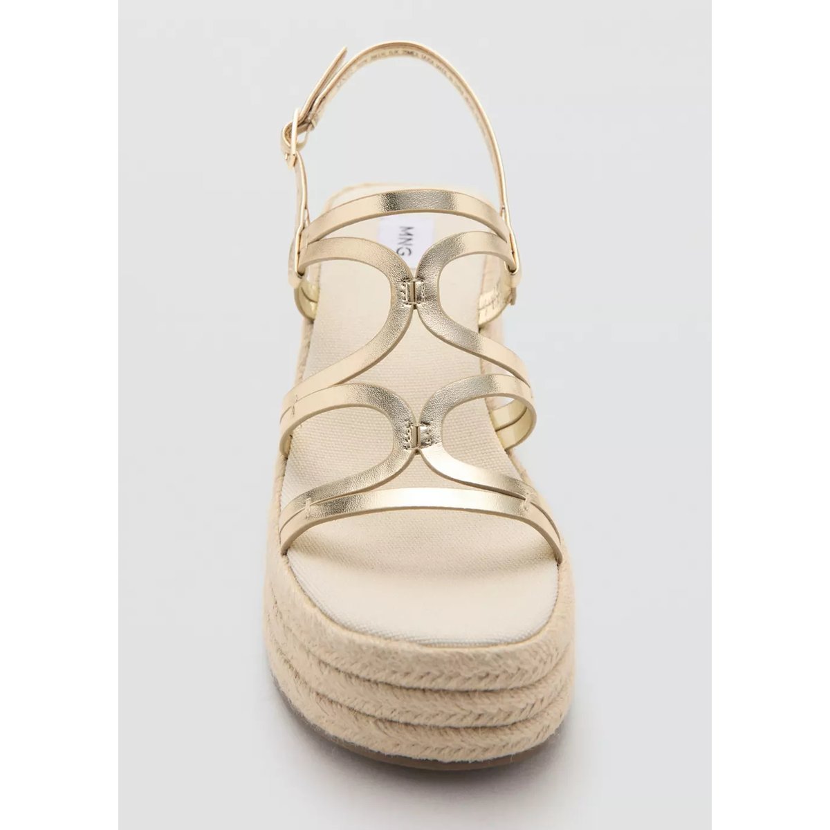Sandale à plateforme avec brides métalliques or, MANGO TEEN