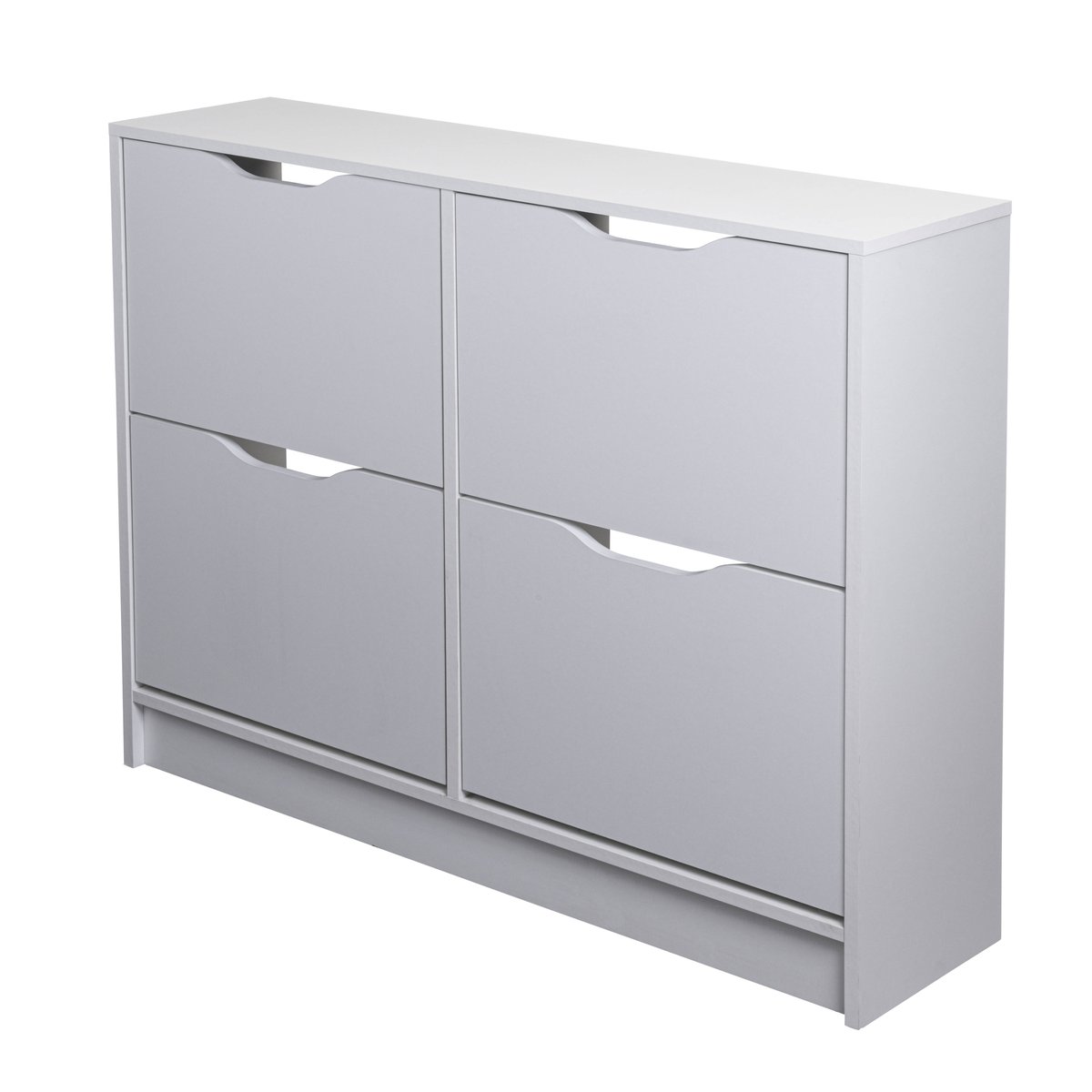 Meuble à chaussures 4 abattants en bois - MC12026 blanc, TERRE DE NUIT