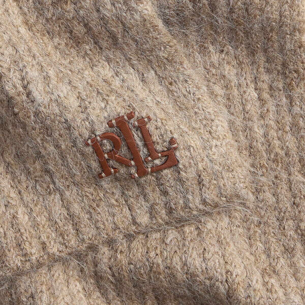 Sciarpa con logo cucito talpa, LAUREN RALPH LAUREN