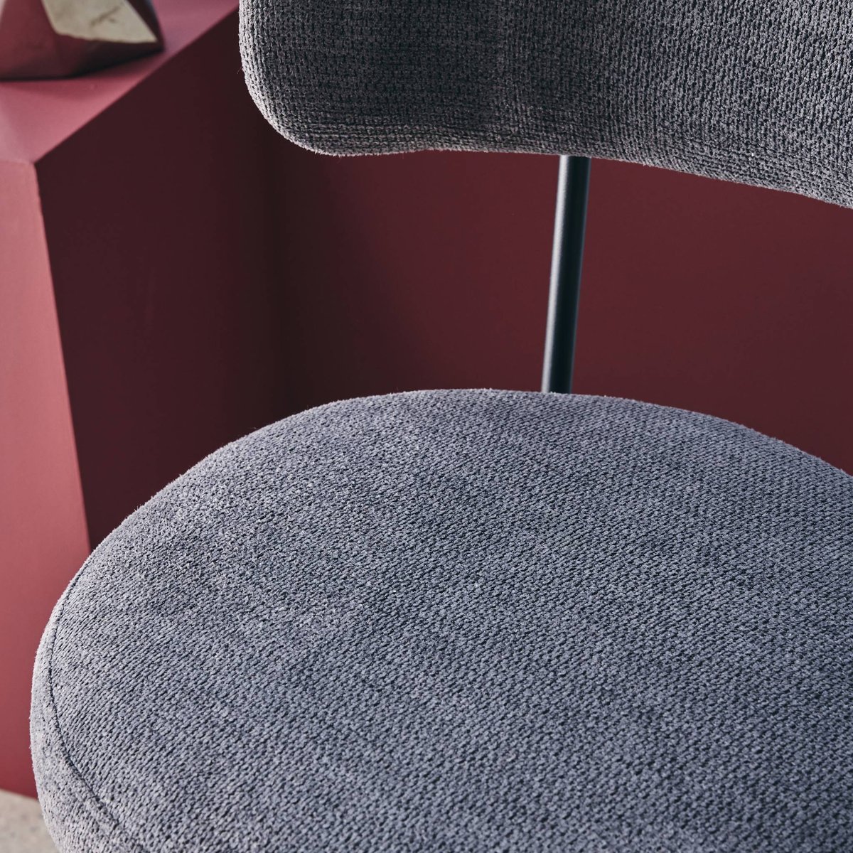 Tabouret de bar assise rotative métal et tissu 66cm (lot de 2) IRIS gris, SWEEEK