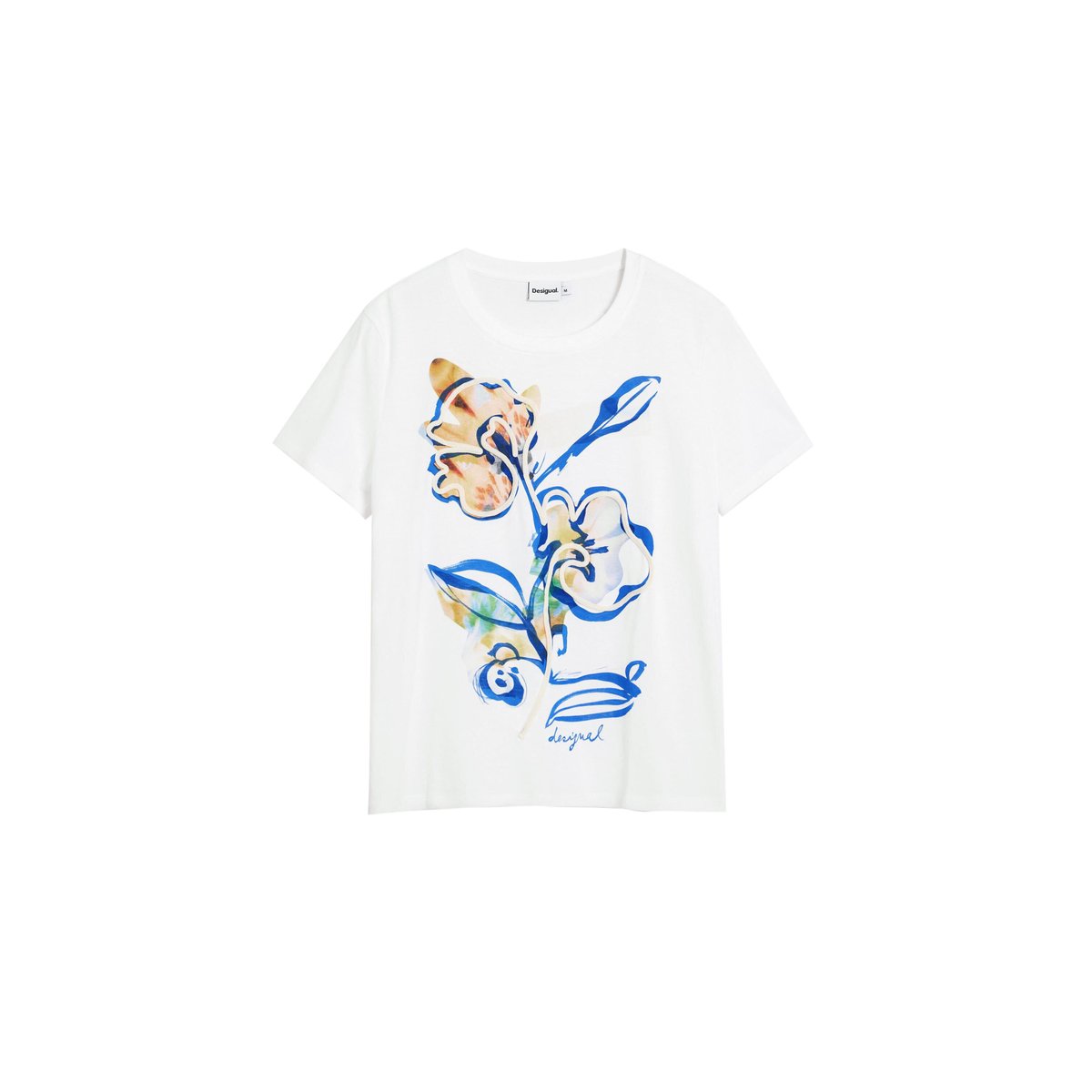 T-shirt jardin fleurs blanc, DESIGUAL