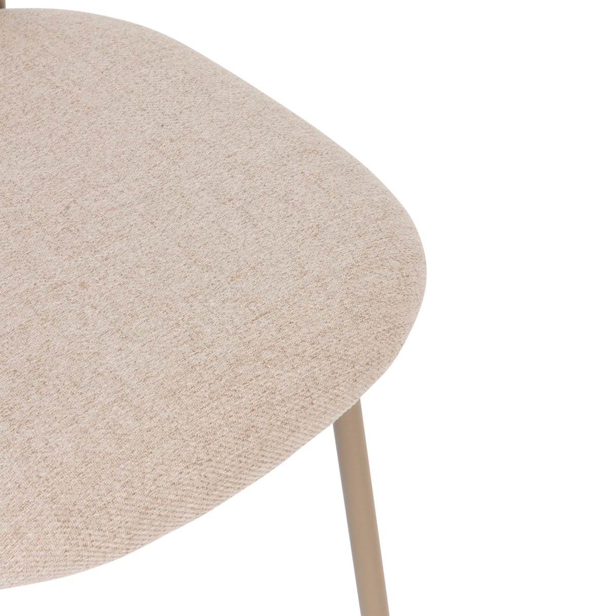 Chaise en tissu texturé piètement métal KAMILI beige, ATMOSPHERA