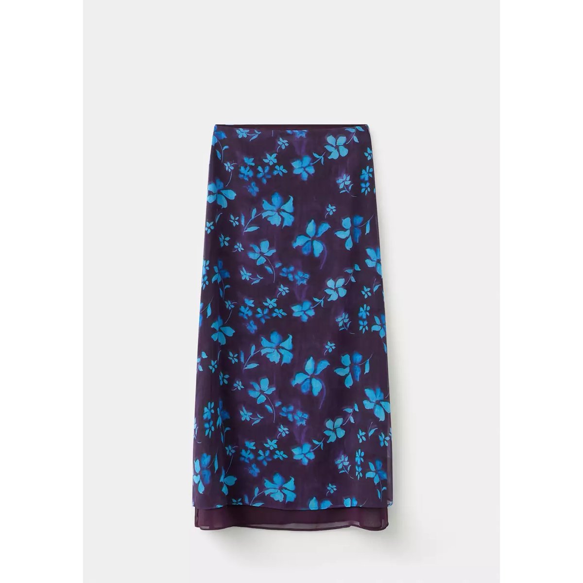 Jupe imprimée à fleurs violet, MANGO TEEN
