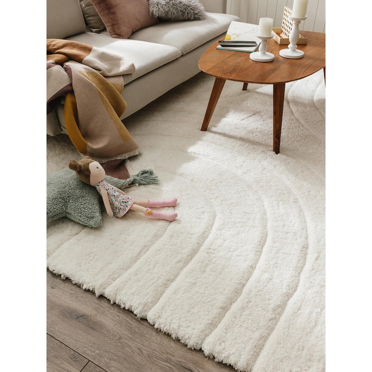 Tapis à poils longs EMY crème, BENUTA 