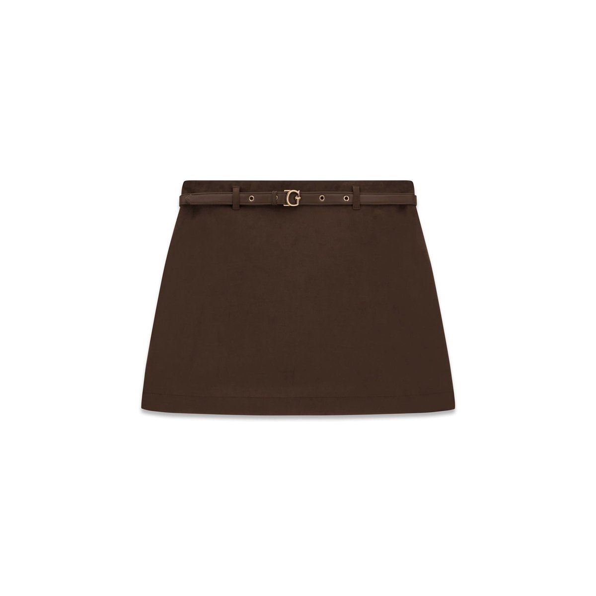 Mini-Jupe En Suède marron, GUESS