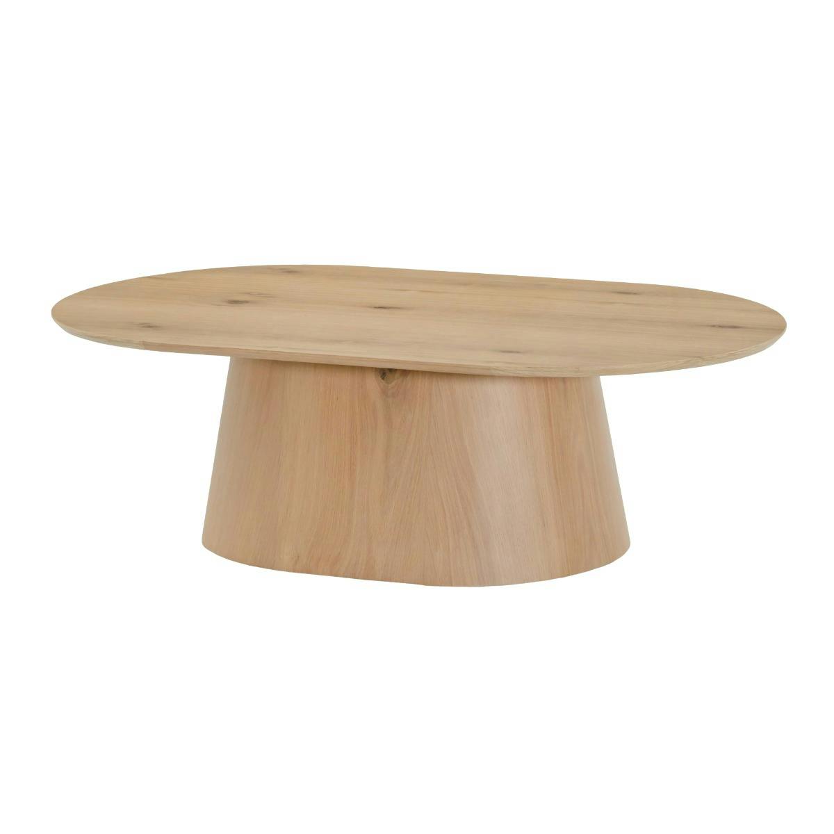 Table basse ovale en chêne, design moderne LOREN bois clair, PIER IMPORT