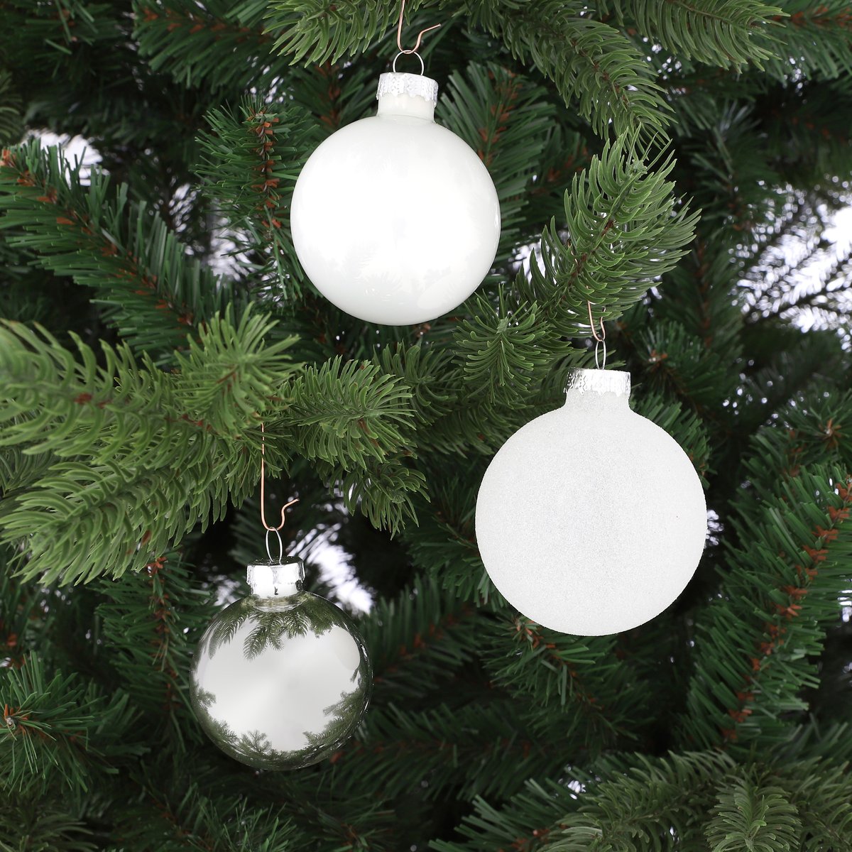 Lot de 42 boules de Noël en verre ZUGGA rouge, MICA DECORATIONS