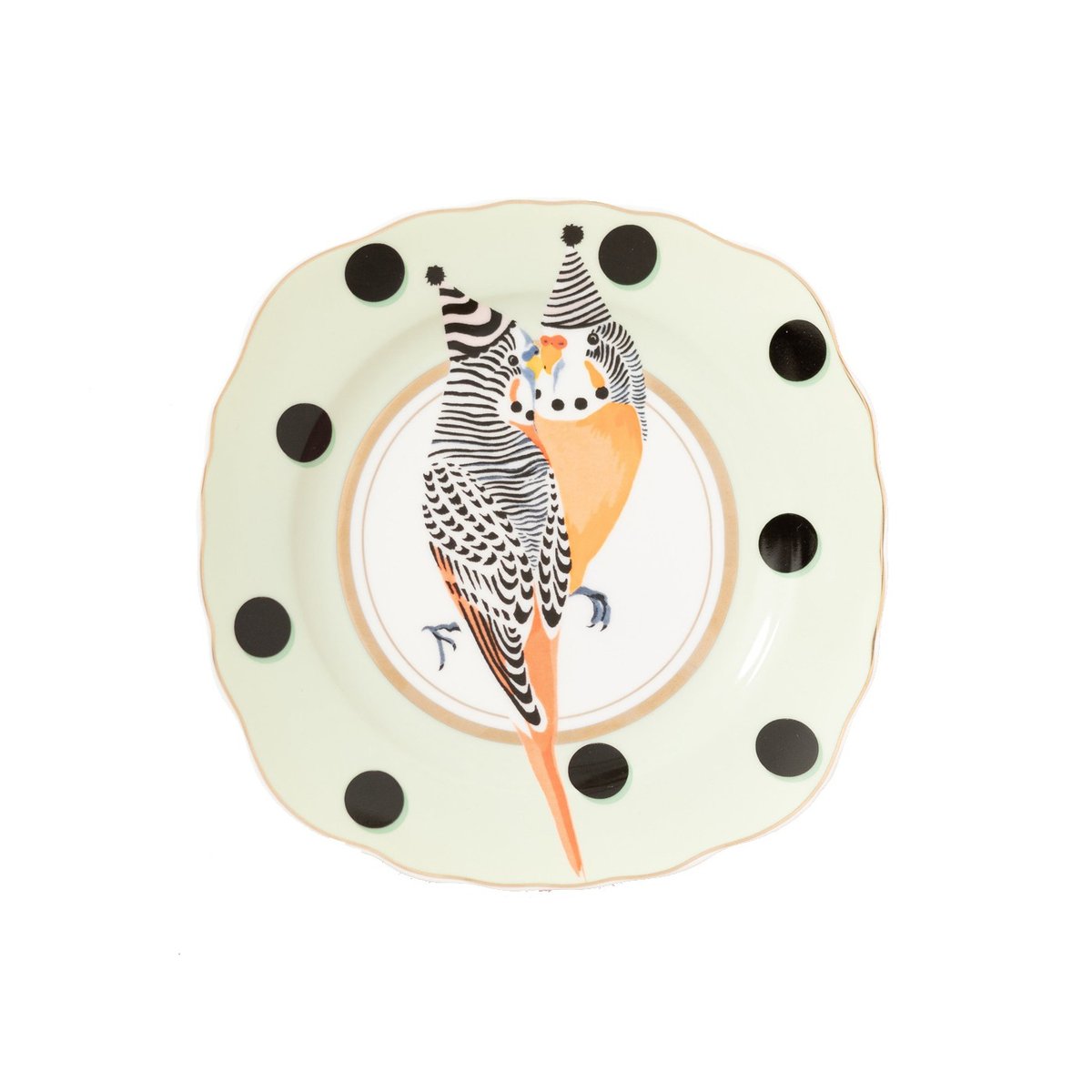 Assiette à dessert Budgie Bird multicolore, YVONNE ELLEN