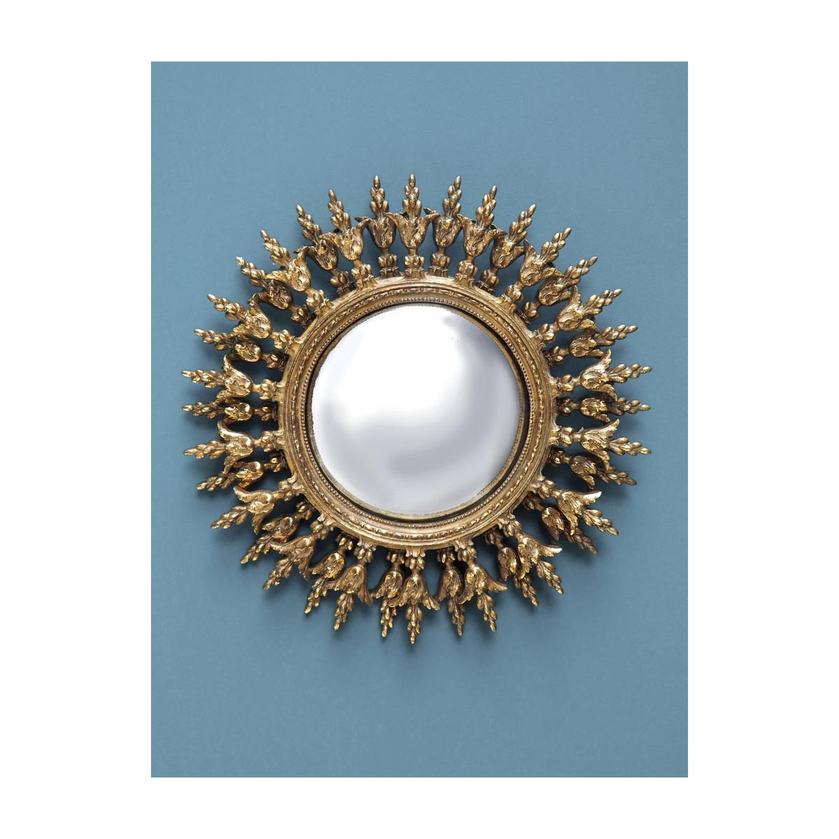 Miroir Convexe Doré Mural Rond Résine Soleil - Diamètre 28.5cm doré, WADIGA