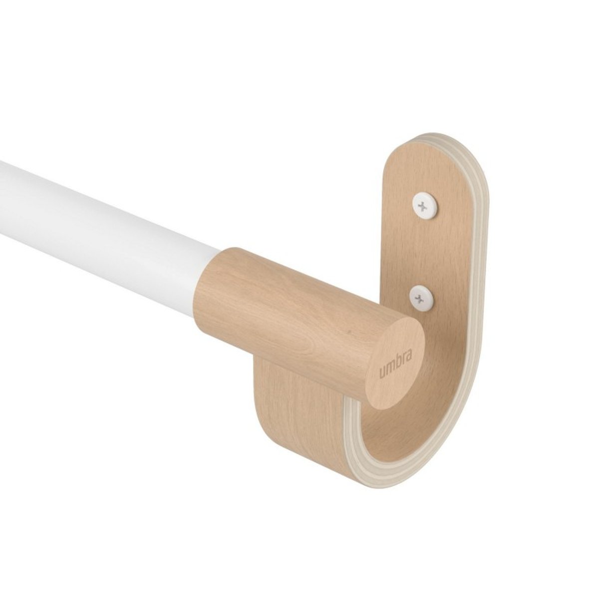 Tringle à rideaux design bois acier  BELLWOOD bois clair, UMBRA