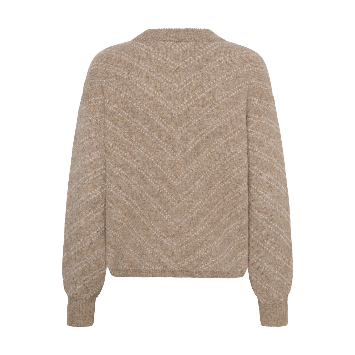 Pullover tricoté beige blanc desert taupe m./chalk stripe, KAFFE