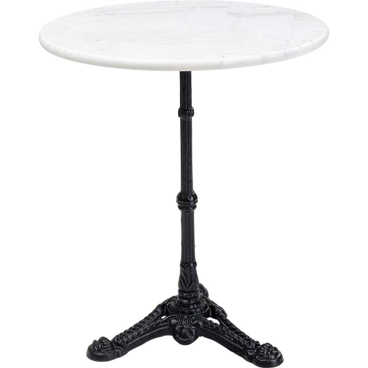 Ensemble table et 2 chaises en polyester bouclé, BISTROT blanc, KARE DESIGN