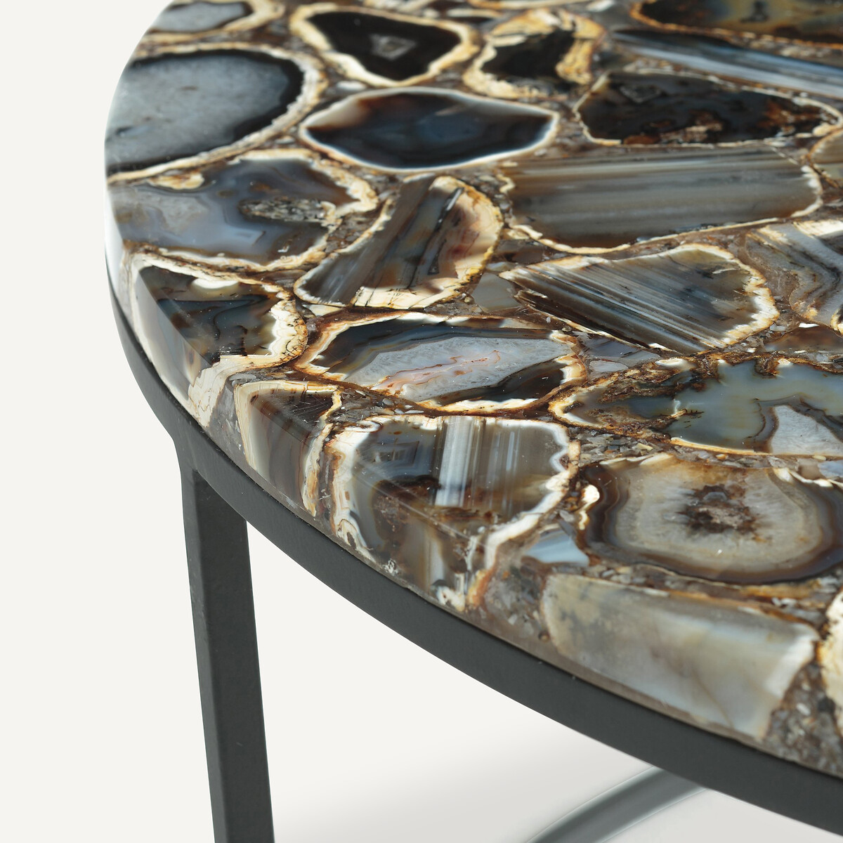 Table basse agate et métal acier Anaximène agate bleue, AM.PM