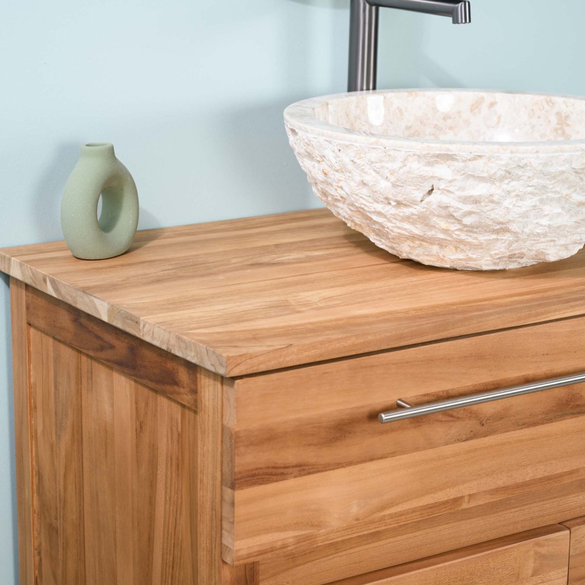Meuble sous vasque en teck Bagster 80cm naturel, WANDA COLLECTION