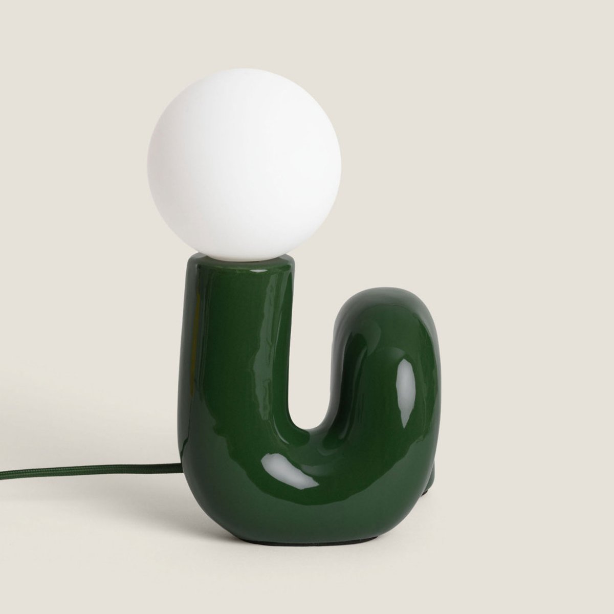 Lampe à poser en céramique- LEONIE vert, DRAWER