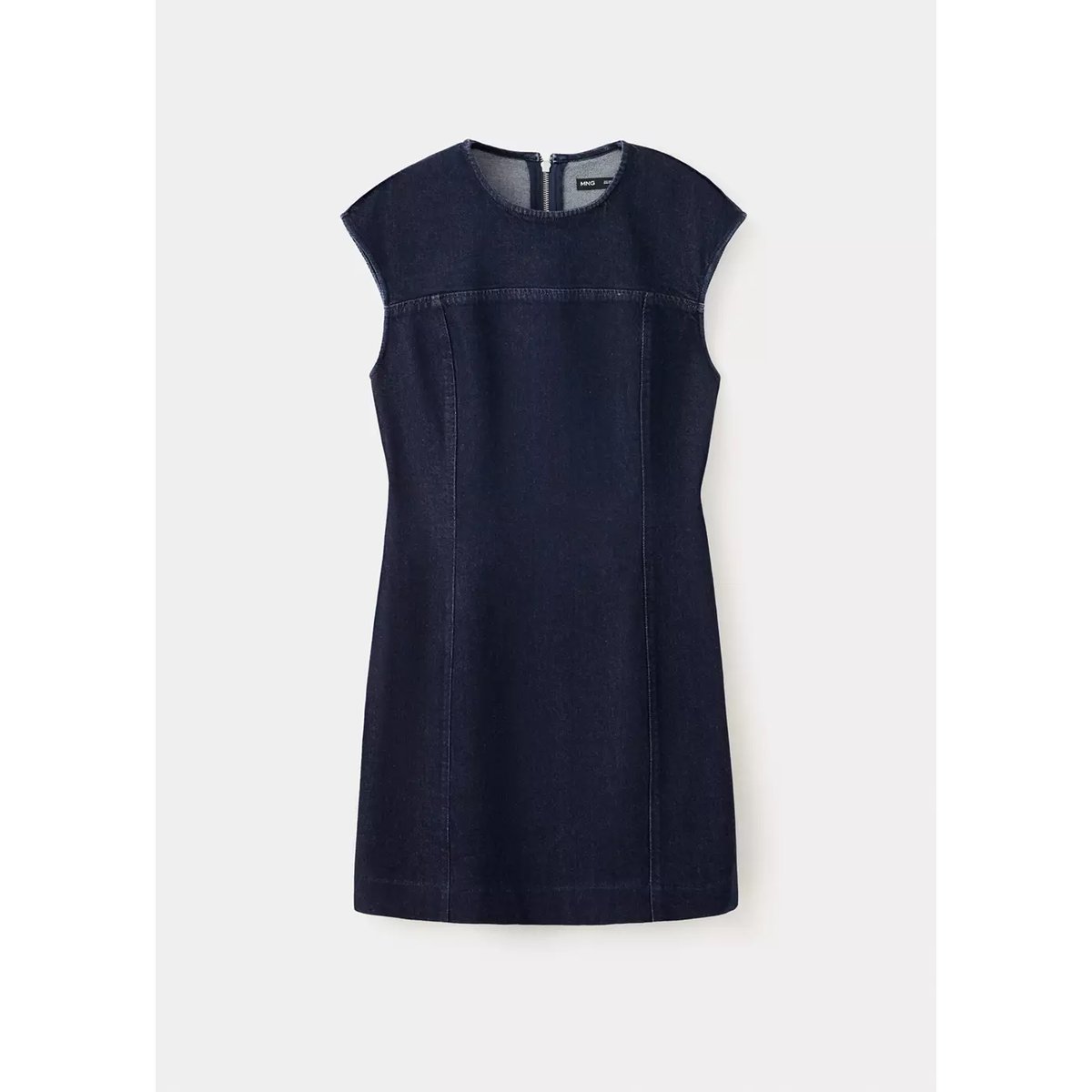 Robe en denim détail coutures bleu, MANGO
