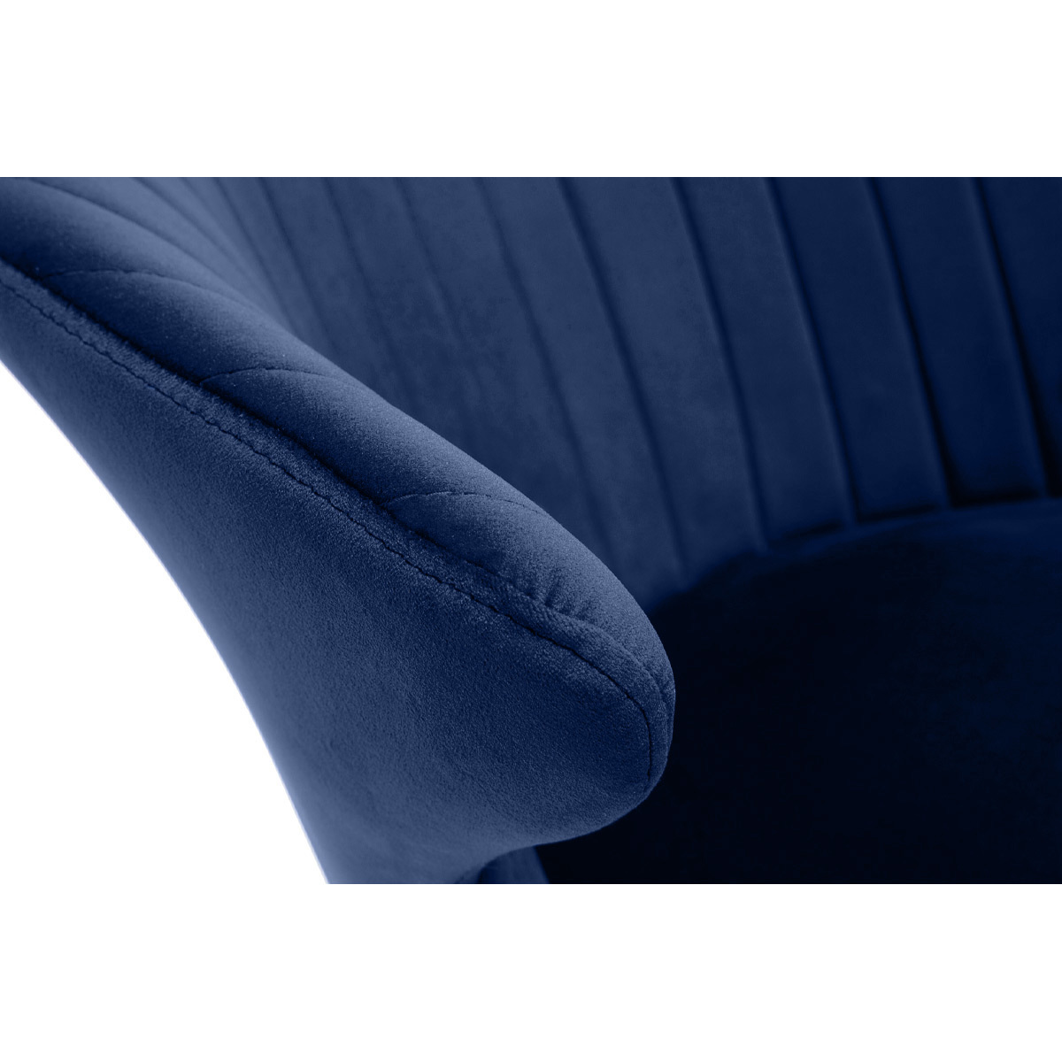 Chaise design en velours pieds métal REQUIEM bleu marine, MILIBOO