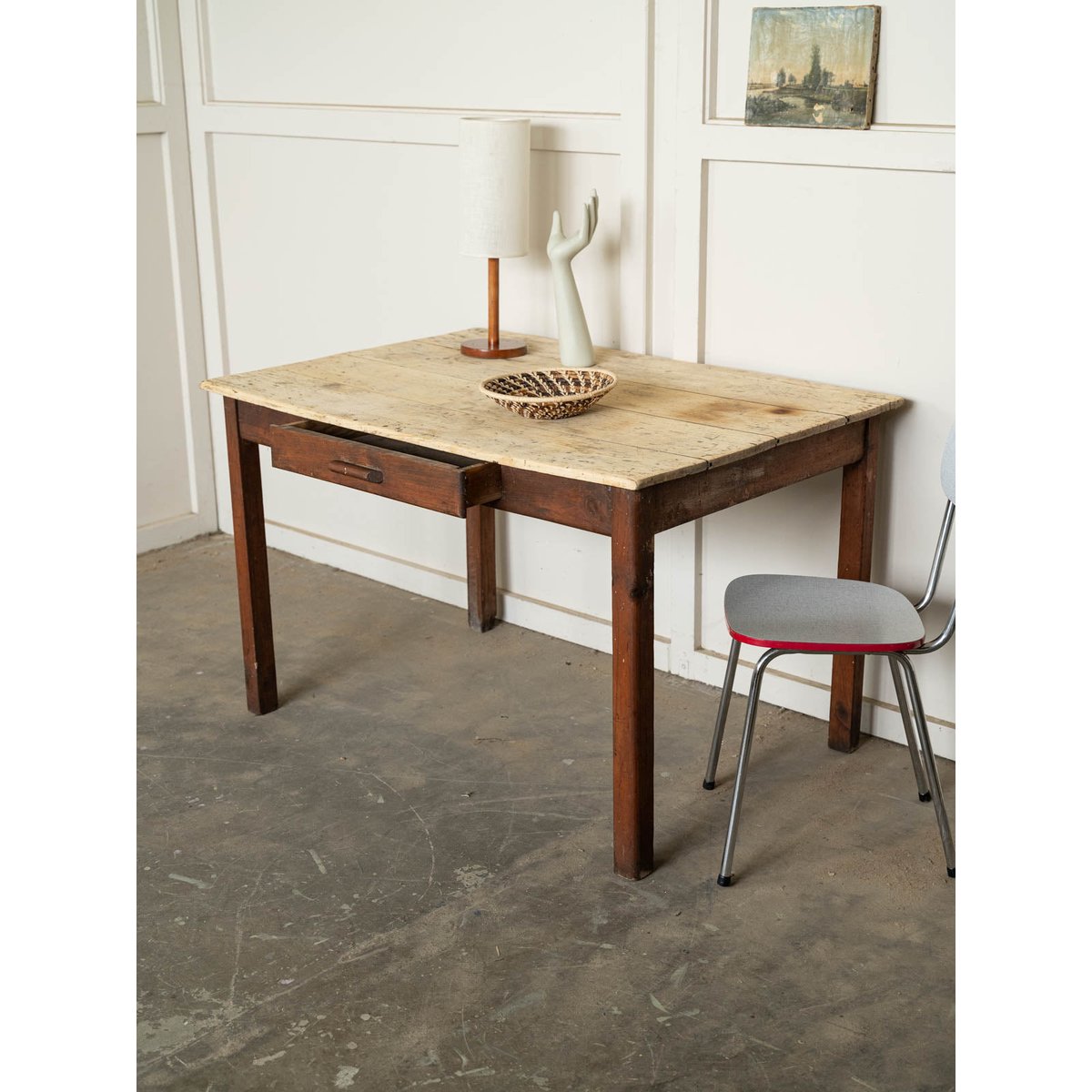 Table à manger de ferme Romy N°1570 - Bon état bois clair, DEBONGOUT