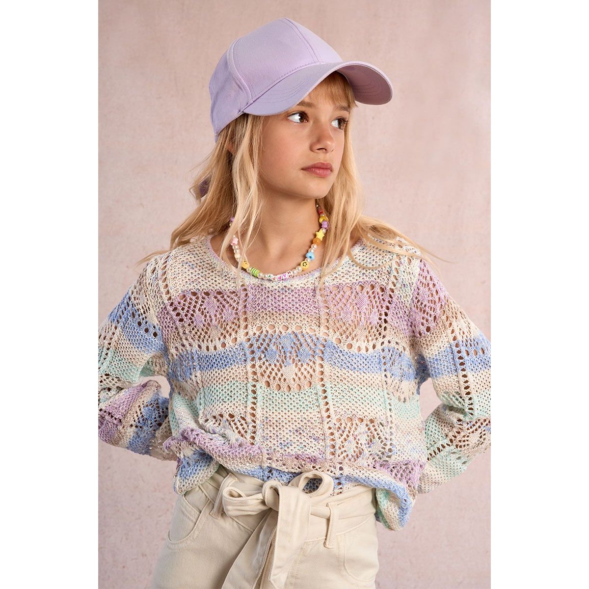 Pull tie-dye ajouré mauve, MOLLY BRACKEN GIRL