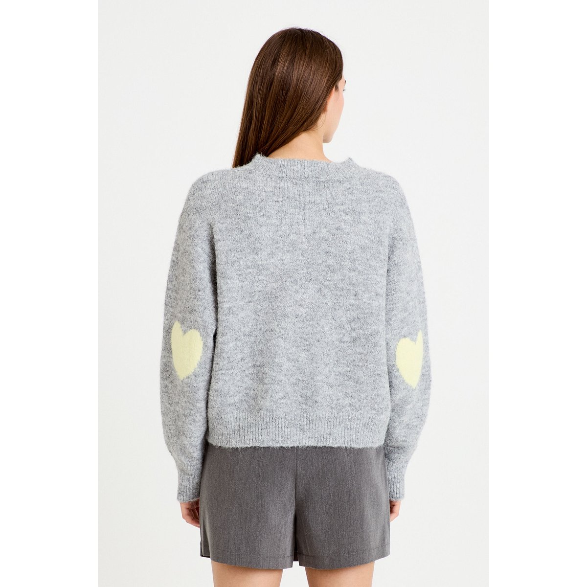 Gilet ample col rond manches longues gris clair, CACHE CACHE