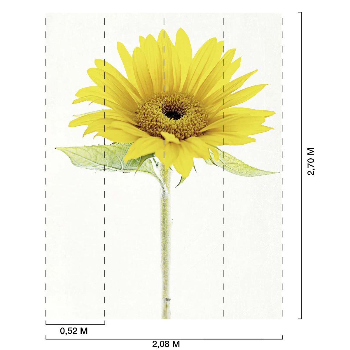 Papier peint fleur de tournesol intissé, HEXOA