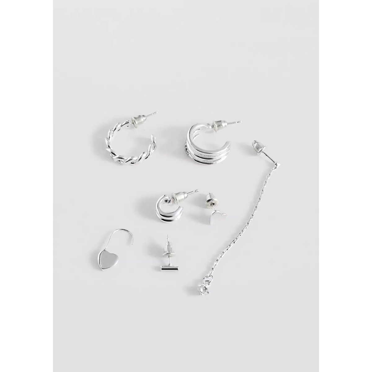 Lot 7 boucles d’oreilles combinées argent, MANGO TEEN