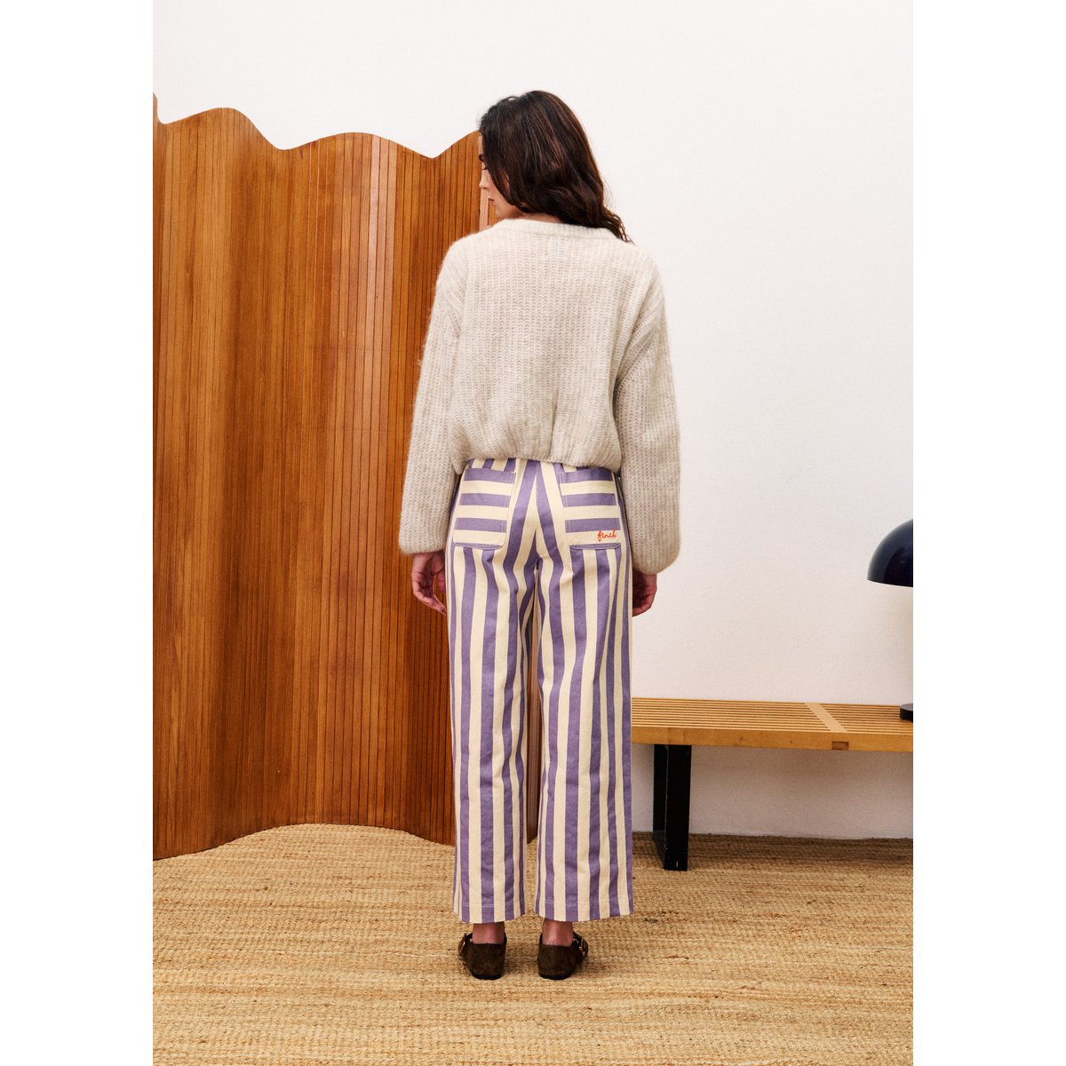 Pantalon  en coton AUSTEN violet lilas, FRNCH