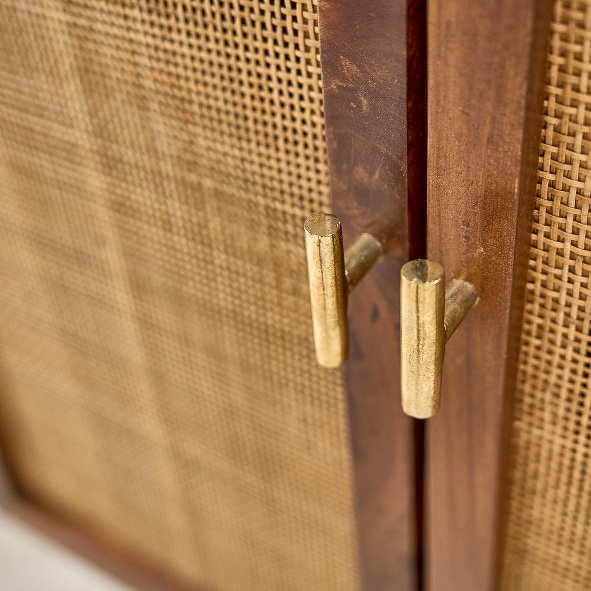 Buffet en manguier et cannage 68 cm 2 portes RAPHAEL marron, BERAH GETAH