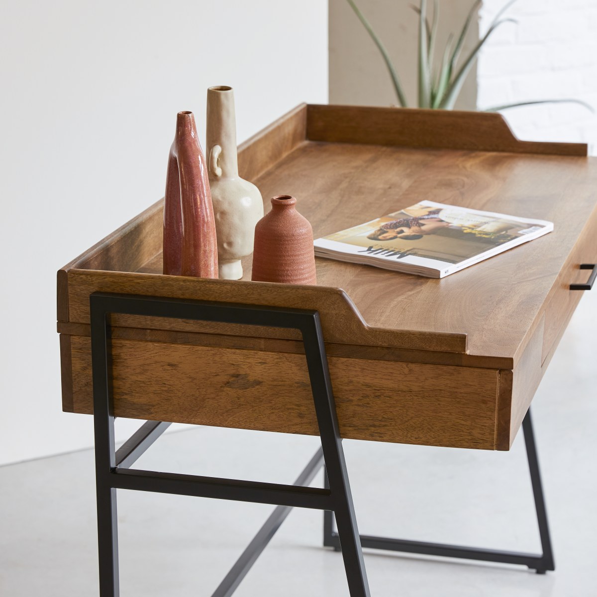 Bureau en Manguier massif, HEDDA marron, TIKAMOON