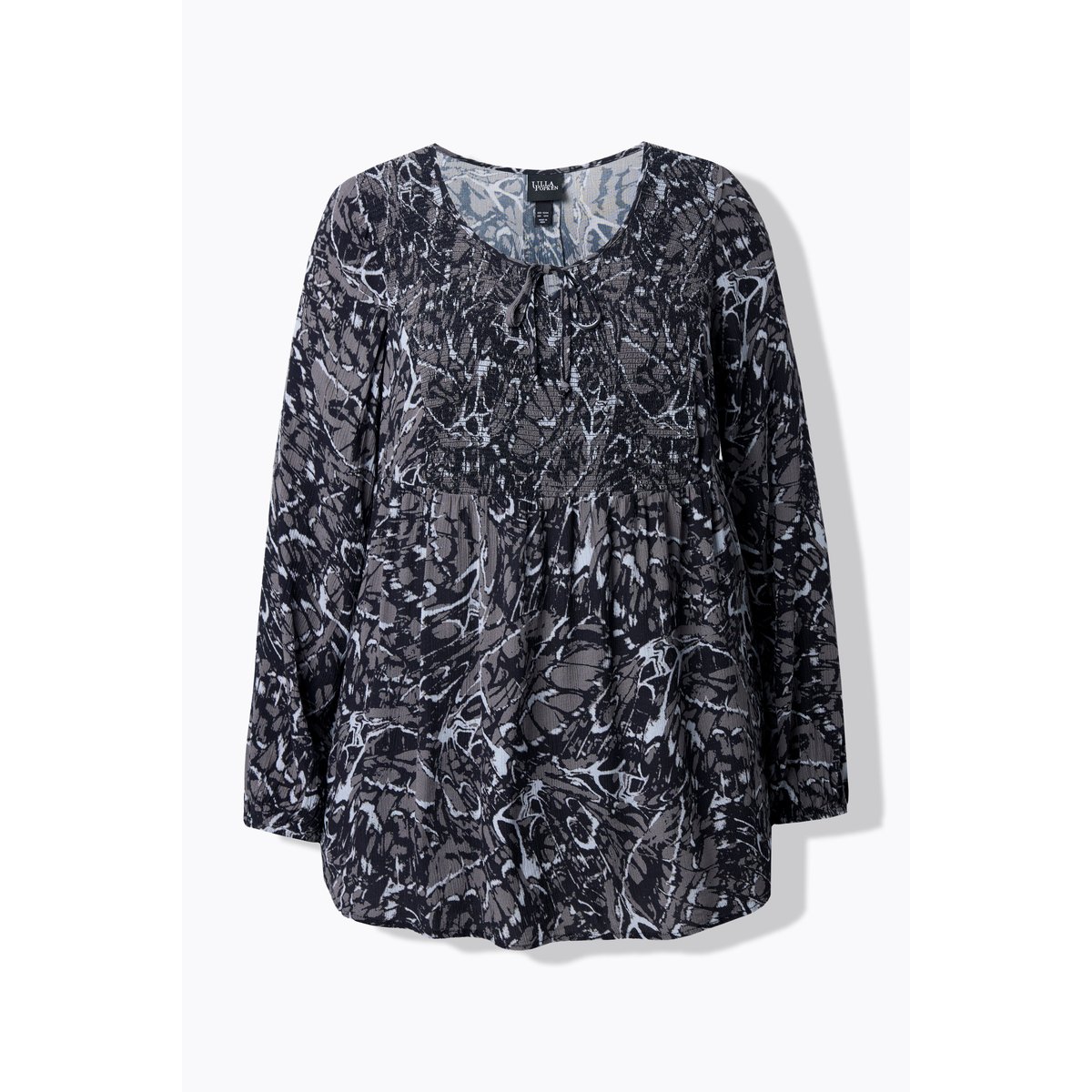 Blouse smockée ligne en A gris graphite, ULLA POPKEN