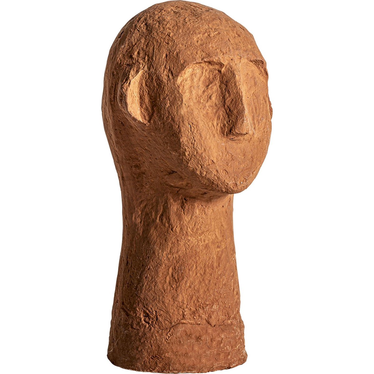 Buste décoratif contemporain en papier mâché marron effet vieilli artisanal, RECOLLECTION
