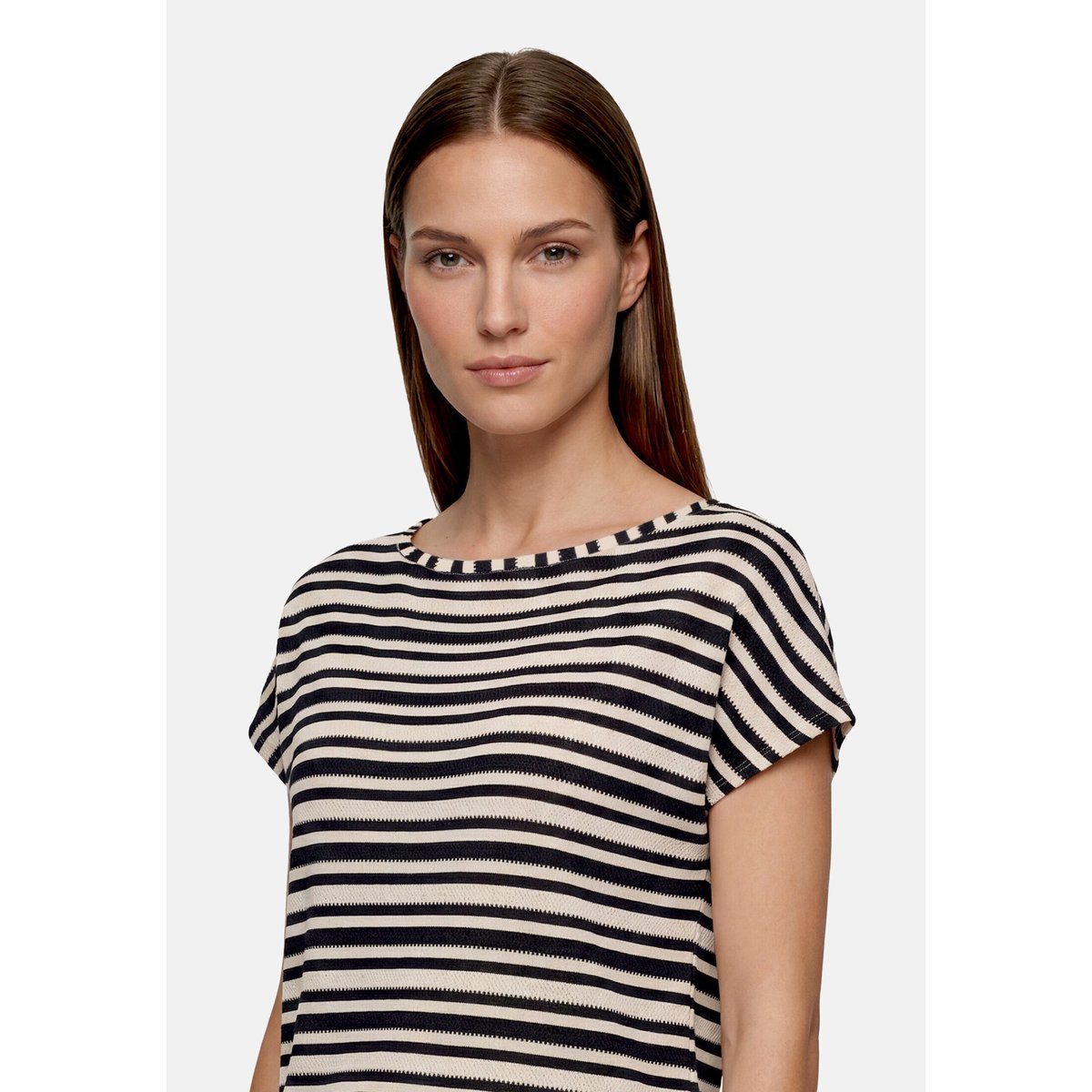 T-shirt à rayures à encolure bateau dark blue/nature, BETTY BARCLAY