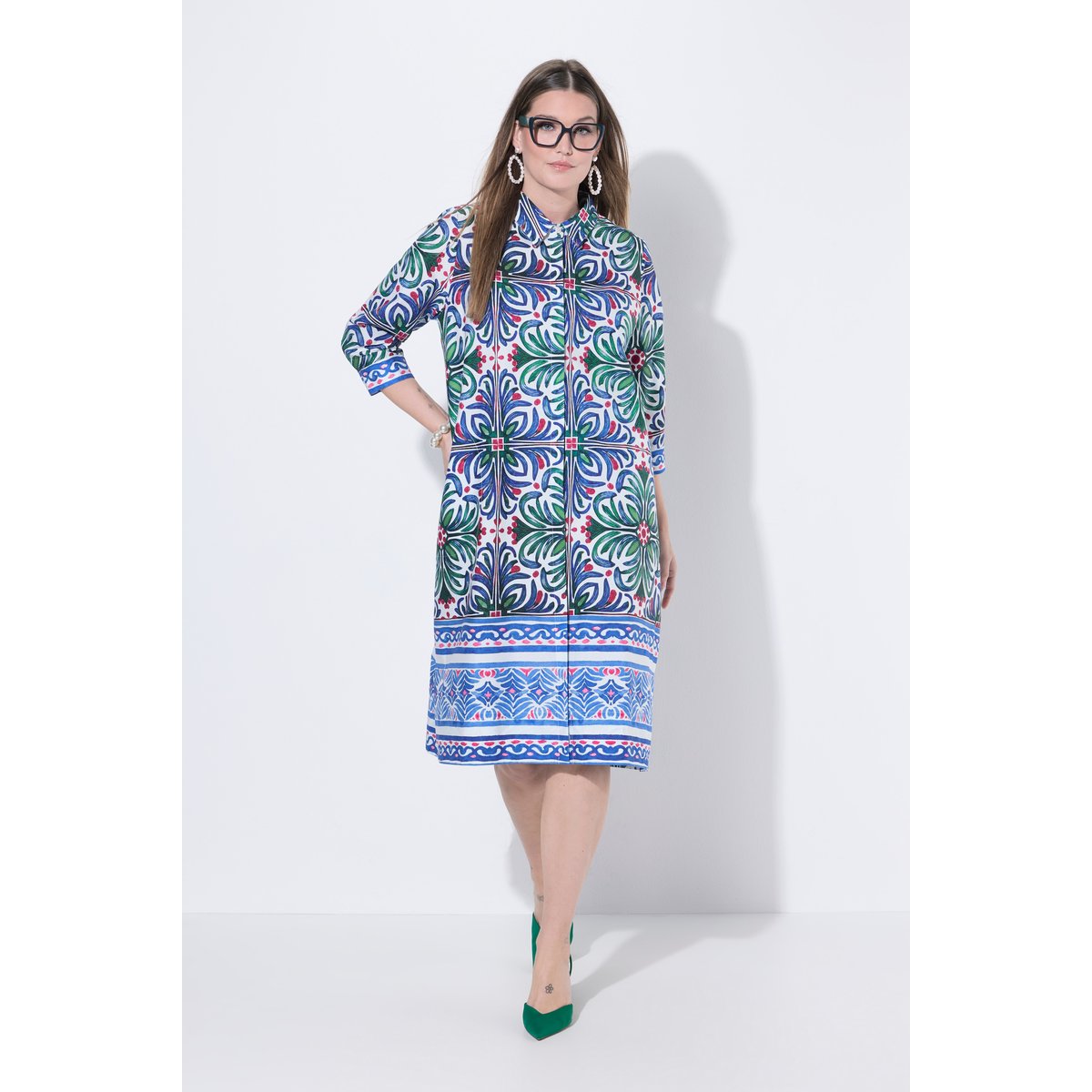 Robe tunique à manches 3/4 blanc neige, ULLA POPKEN