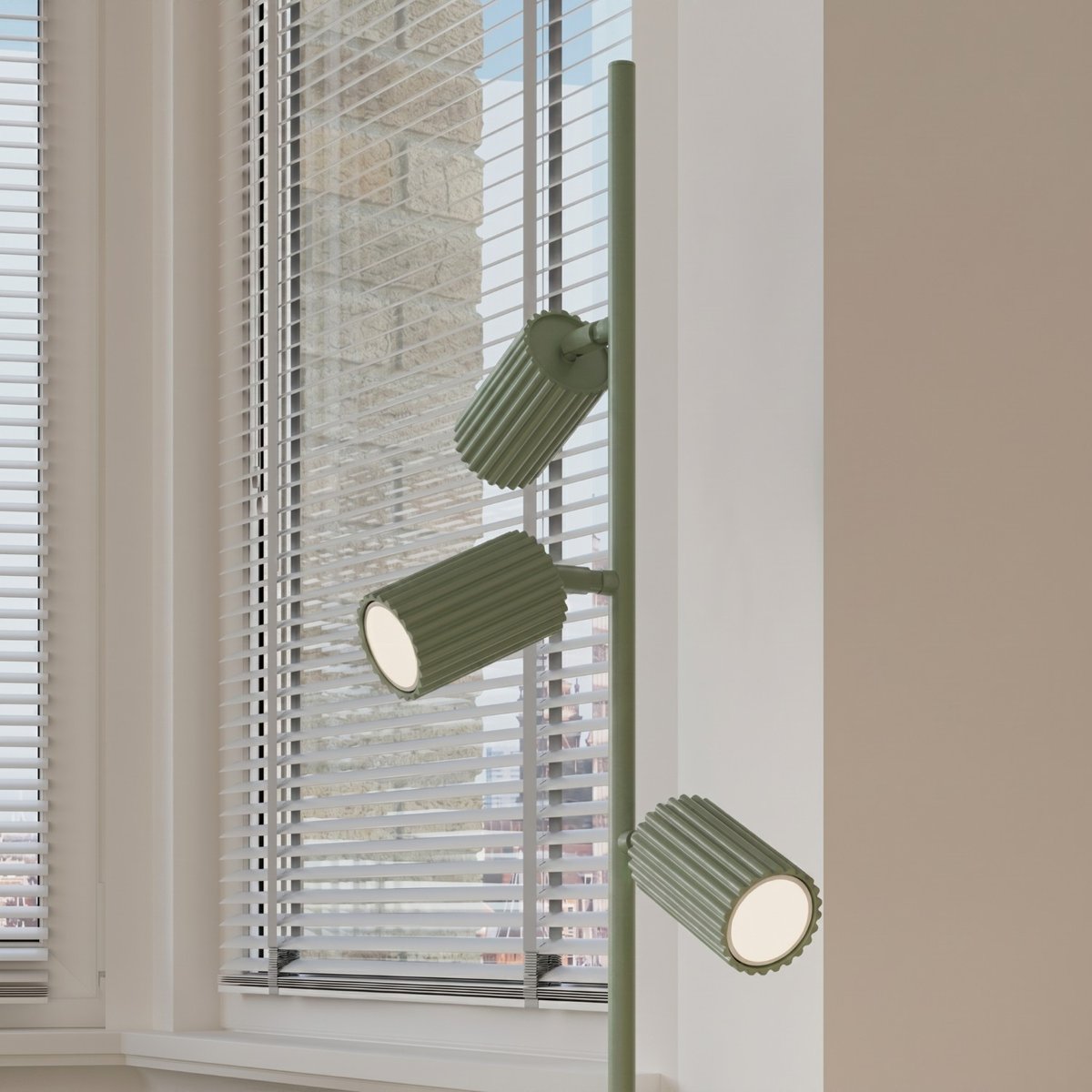 Lampadaire Aluminium Vert Olive GU10 3 KARBON vert olive, EDEN