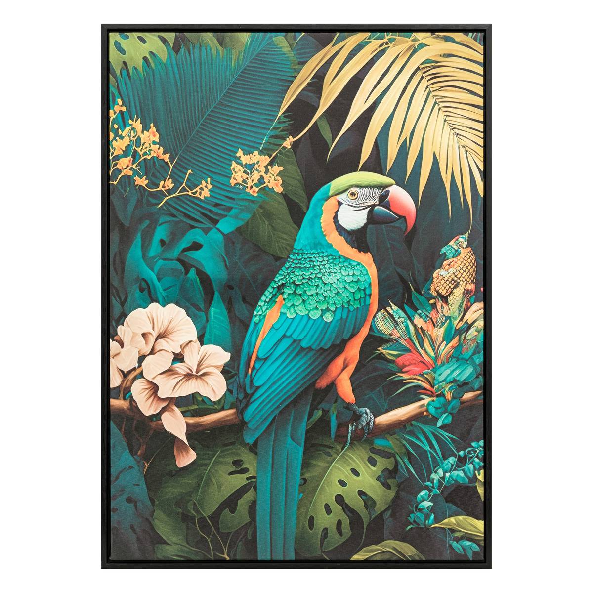 Toile imprimée encadrée CHARLENE vert, ATMOSPHERA
