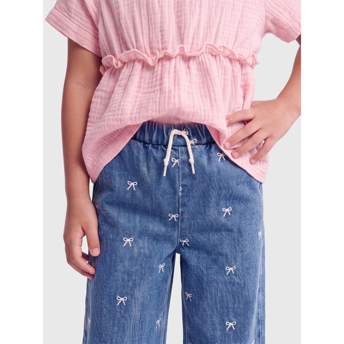 Jean À Jambe Large medium blue denim, KIDS ONLY