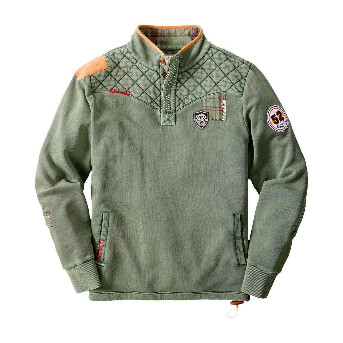 Sweat Col Cheminée à Écussons Personnalisé vert, JOE BROWNS