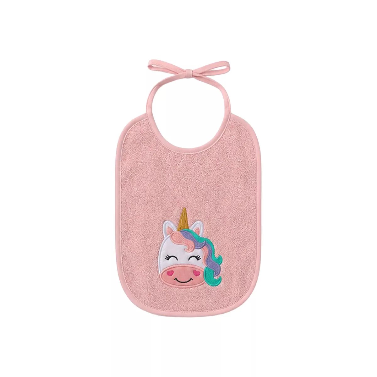 Bavoir enfant pur coton PETITE LICORNE rose 30x40, GARNIER THIEBAUT