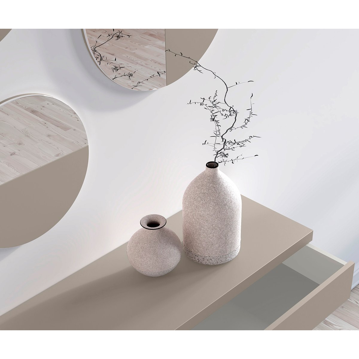 Miroir à suspendre, AIRE taupe, HERDASA