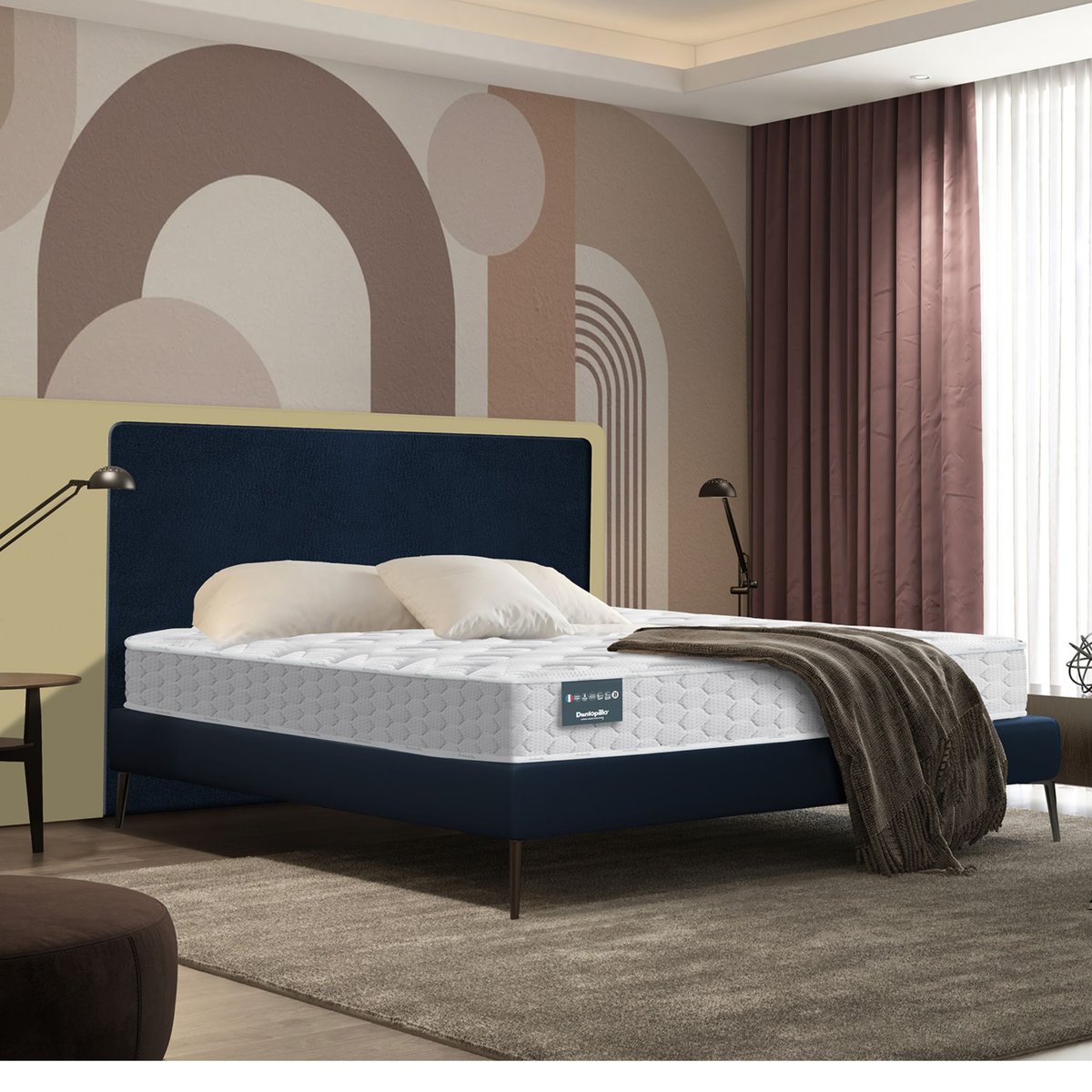 Matelas mousse mémoire Aérial 21cm NARCISSE blanc, DUNLOPILLO