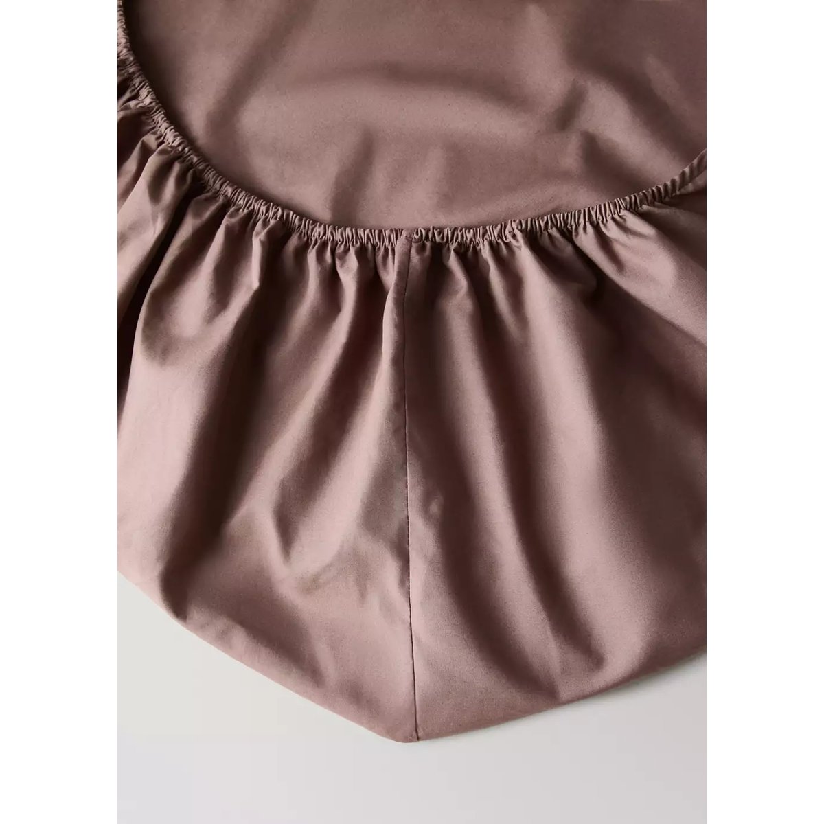Drap-housse percale de coton 200 fils lit 90 cm marron, MANGO HOME