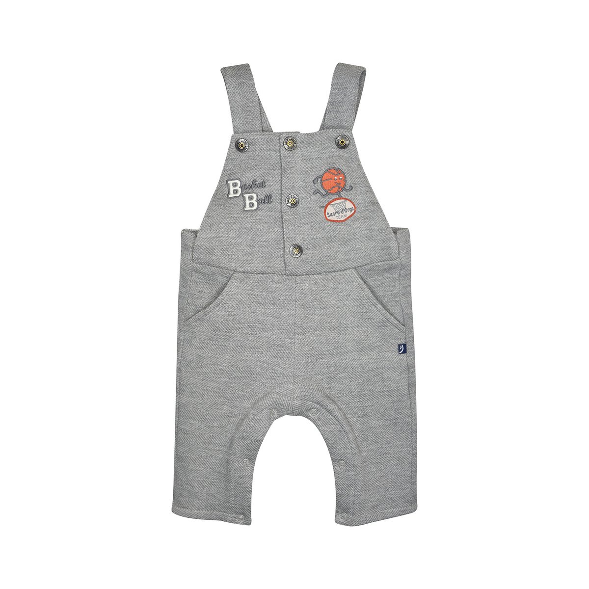 Ensemble tshirt salopette pravin gris, SUCRE D'ORGE