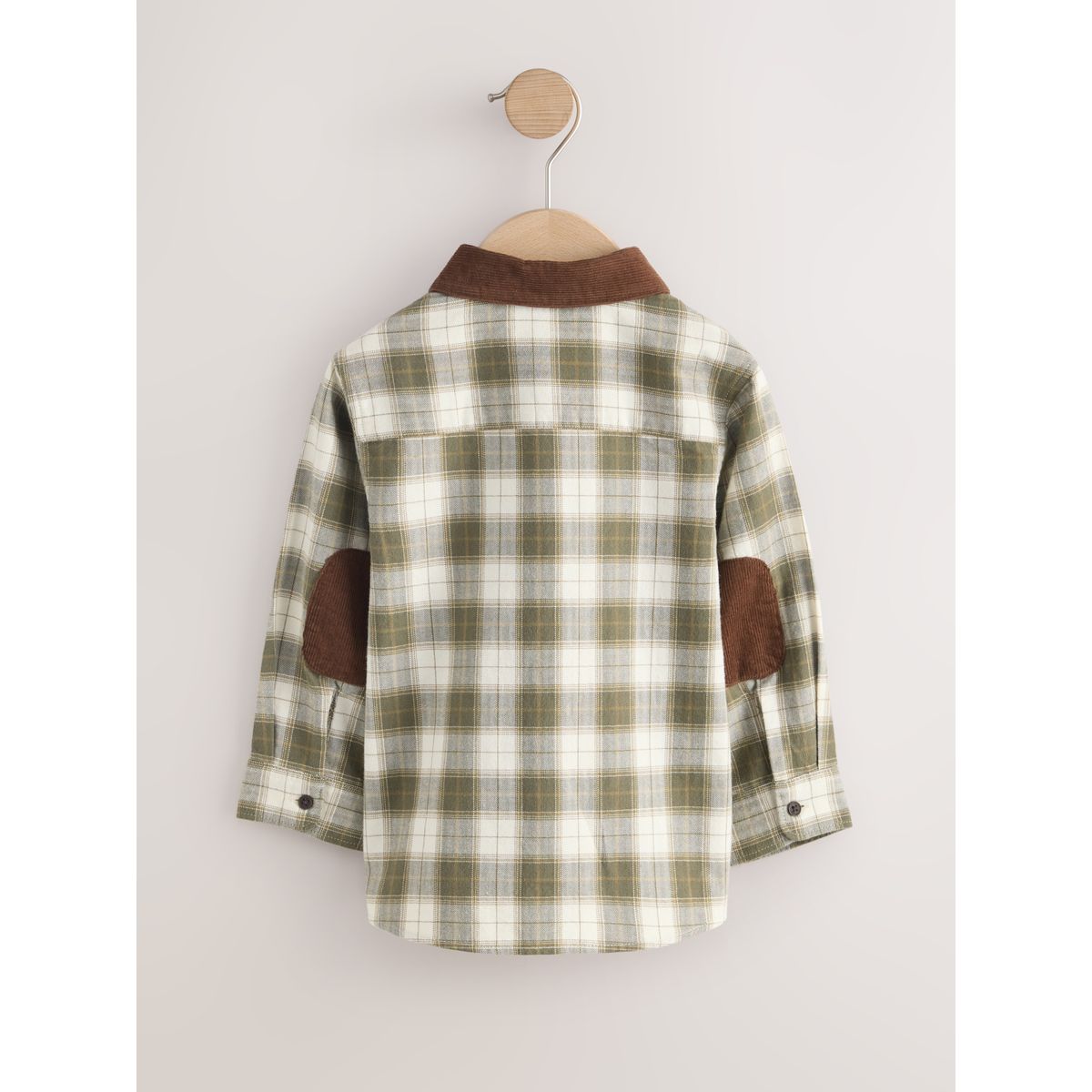 Chemise manches longues à carreaux vert/écru, NEXT