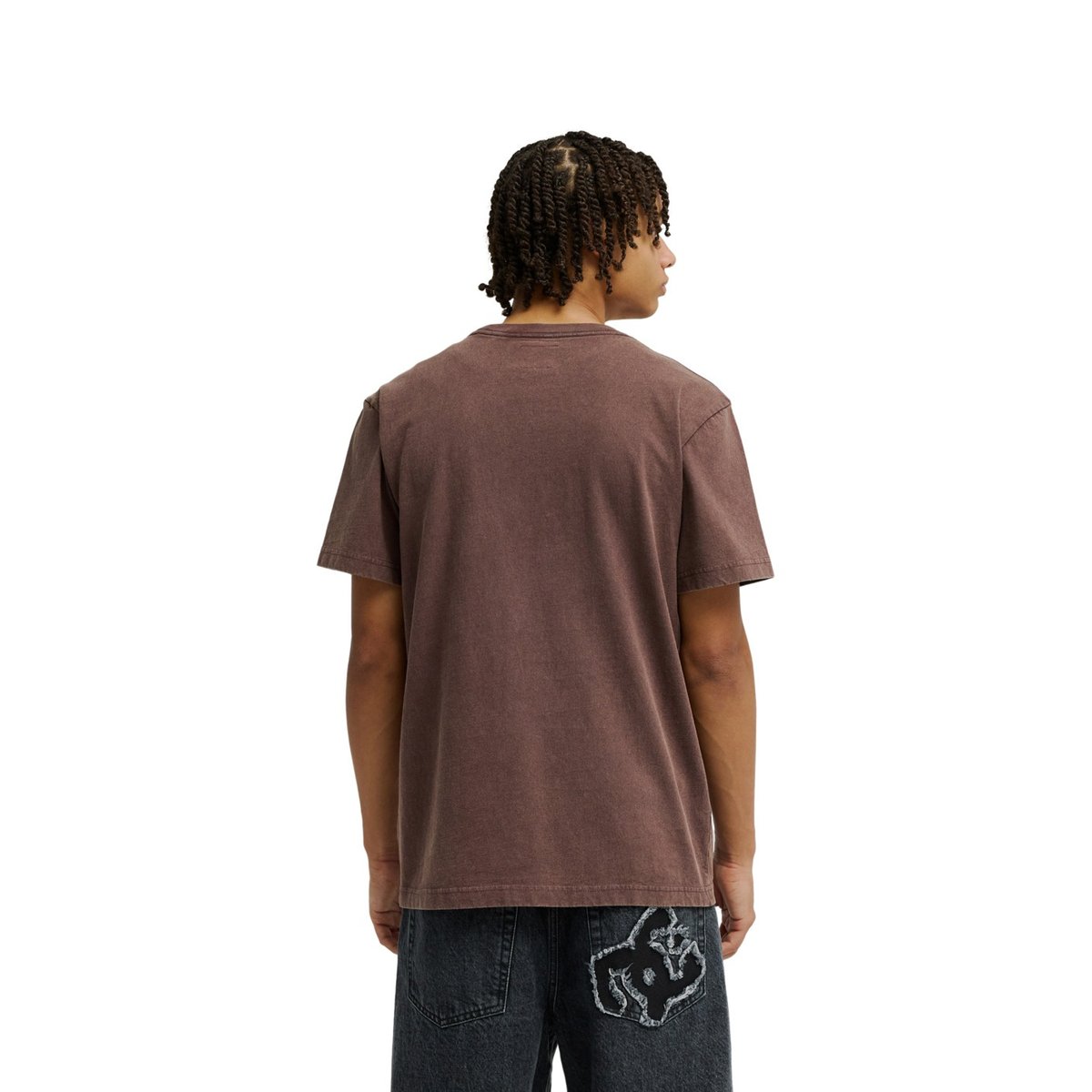 Haut manches courtes PATCH IT WASHED. marron coffee bean, DC SHOES