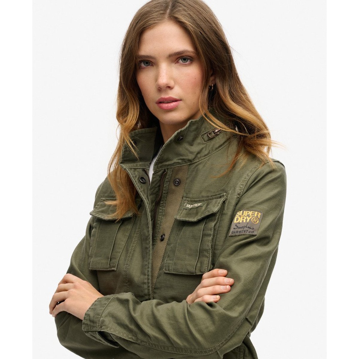 Blouson M65 classique fantaisie kaki délavé, SUPERDRY