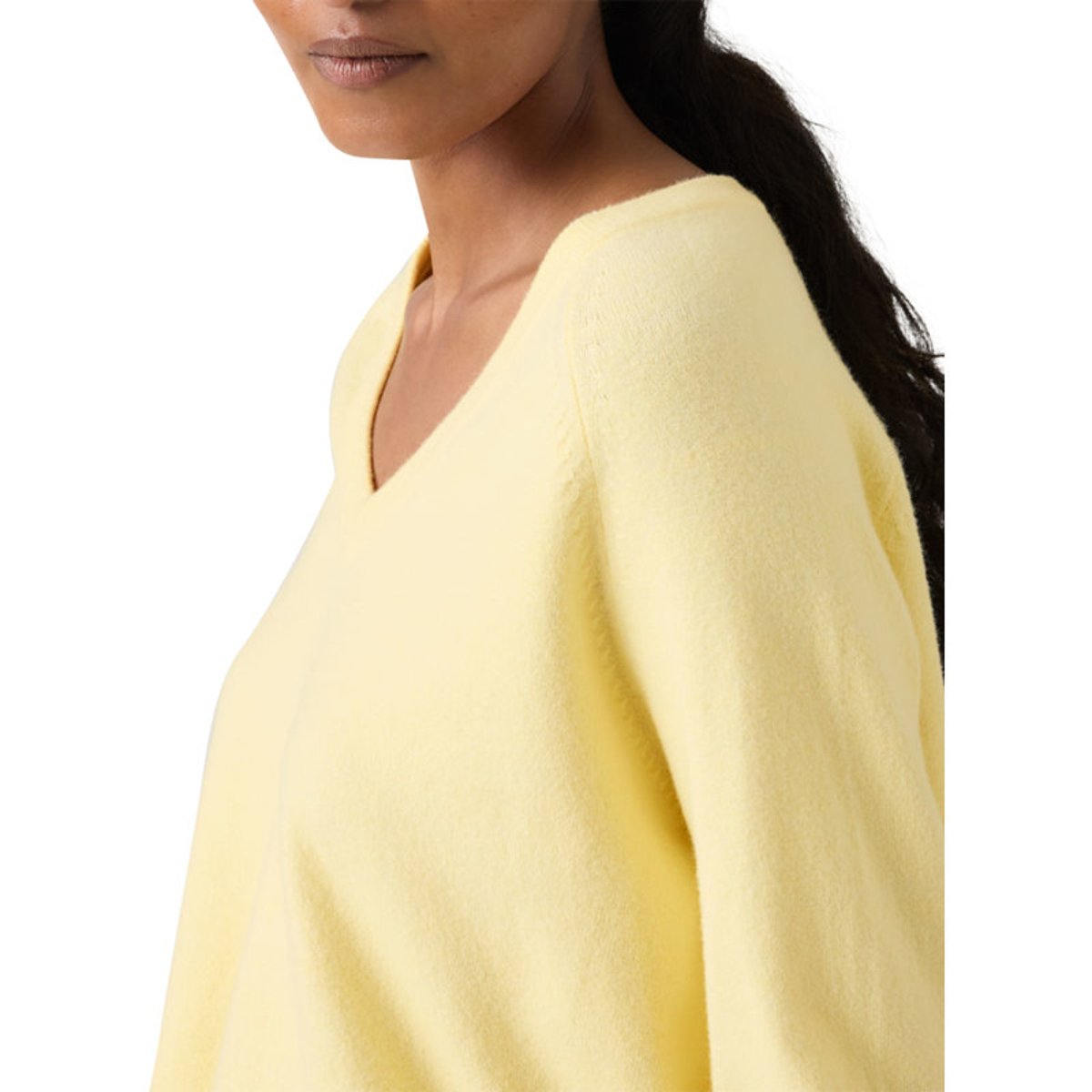 Pull jaune à coupe ajustée pourvu d'un col v et de manches longues jaune, LEVI'S