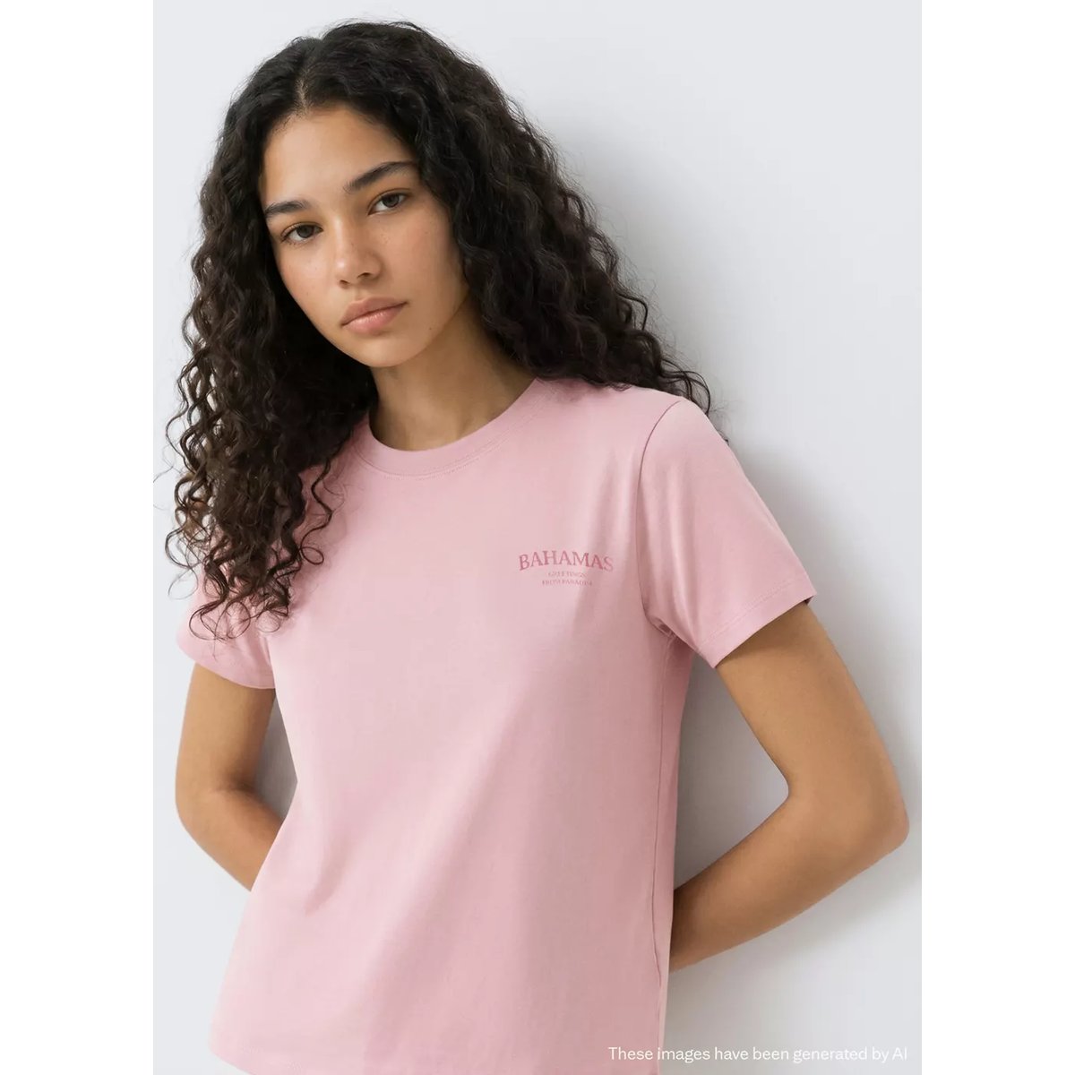 T-shirt en coton imprimé rose pastel, MANGO TEEN
