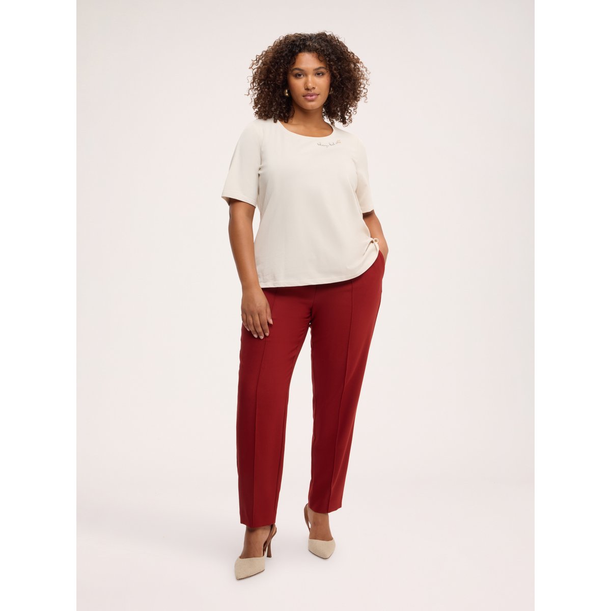 T-shirt avec inscription blanc, FIORELLA RUBINO