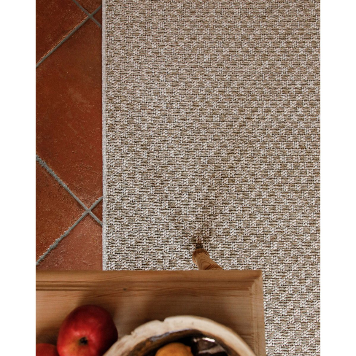Tapis tissé plat intérieur extérieur ,  Miami South Beach beige crème, WECON HOME